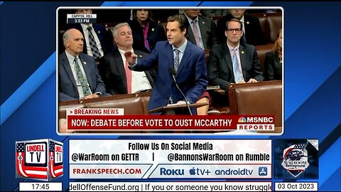 One-man army Matt Gaetz calls out the RINO lies on the House floor during McCarthy removal debate.