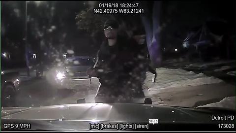 VIDEO: Dash cam catches man taking a Detroit police cruiser on a joy ride