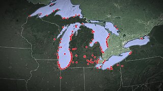 Balloon debris locations found around the Great Lakes