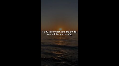 If you love what you do you will be successful
