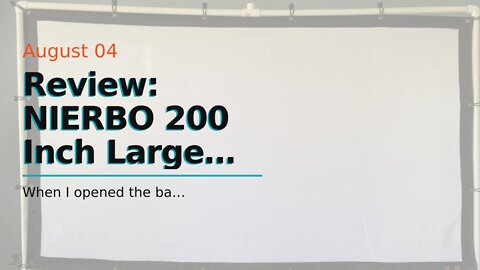 Review: NIERBO 200 Inch Large Huge Projector Screen Big 16:9 3D Movie Screen of Canvas Material...