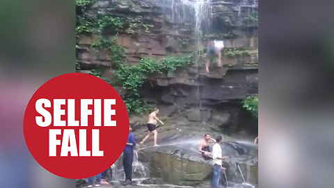 Man survives 50-foot drop after slipping down waterfall - while trying to take selfie