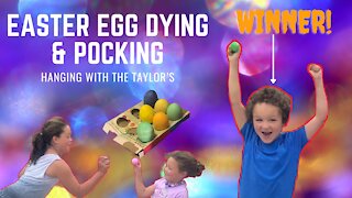 Easter egg dying & Pocking | Kids fun Vlog