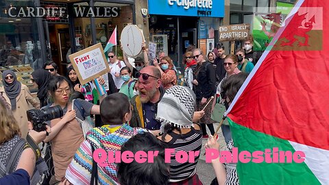 Feeder March. Queers For Palestine. Queen Street, Cardiff Wales