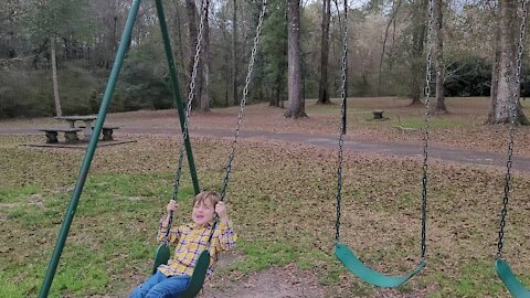 Boy swinging