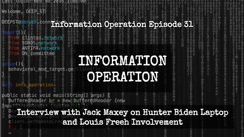 IO Episode 31 - Interview with Jack Maxey on Hunter Biden Laptop and Involvement of Louis Freeh