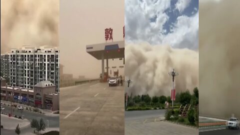 Worst Sandstorm in Gansu, china | Heavy sandstorm | China, Gansu Province sandstorm |