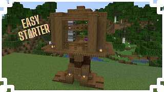 How To Build A Spruce Tree Stump Survival Starter House | Minecraft 1.20