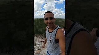 Climbing Coba Pyramid Mayan Ruins In Coba Mexico