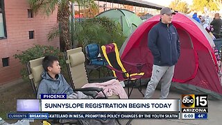 Parents camping out at Sunnyslope High School