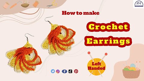 How to make crochet earrings ( Left - Handed ) - With the pattern