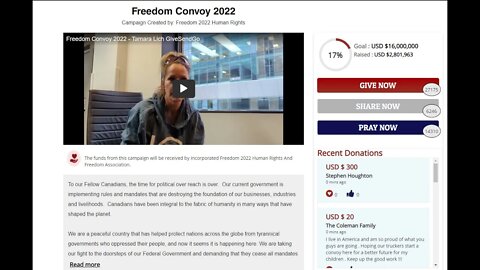 Give Send Go under Still Receives $7.3 M for the Freedom Convoy 2022 Chat TTS