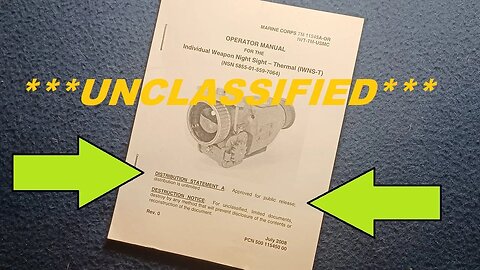 COVER REVIEW : USMC OPERATOR MANUAL FOR THE Individual Weapon Night Sight-Thermal (IWNS-T) JULY 2008