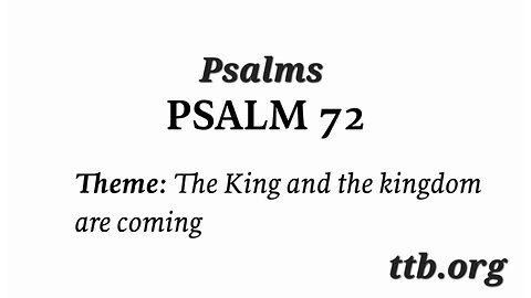 Psalm Chapter 72 (Bible Study)