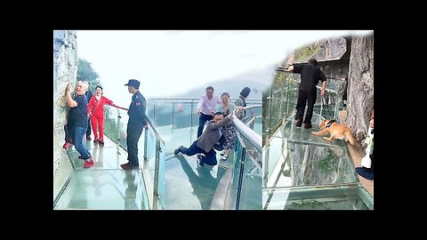 Scariest Cliffside Glass WalkwayPeople dare to walk Amazing chinese landscape
