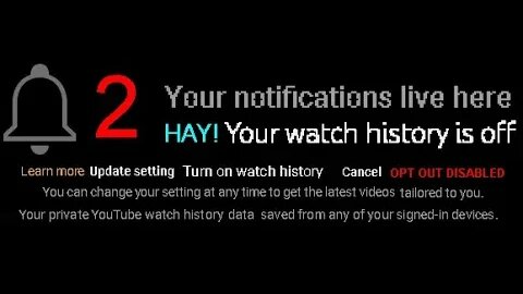 mandatory youtube watch history or Blank Homepage & Your 2 useless bell notifications live here