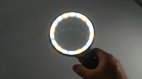 Magnifying Glass with Light,Ezona 10x Handheld Magnifier with 18 LED Lights, Large Illuminated