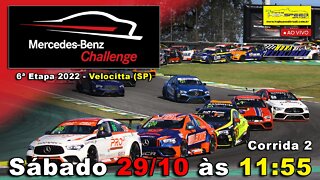 MERCEDES-BENZ CHALLENGE | Corrida 2 | 6ª Etapa 2022 - Velocitta (SP) | Ao Vivo