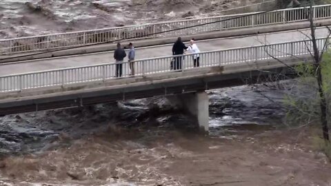 Drone footage of Black Canyon City flooding