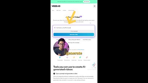 how to generate video from AI tool best AI tool to generate videos in seconds.veed.AI