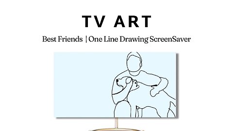 Stunning Minimalist Line Art Cat and Dog | Screensaver for TV