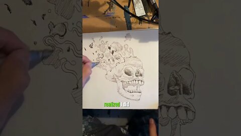 Drawing an Exploding Skull #shorts