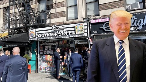 Massive Pop Up Trump Rally Breaks Out When Trump Visits Harlem Bodega