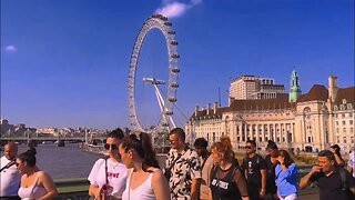 4K 60fps 2023 - LONDON Summer Walk 🇬🇧 Tower Bridge To London Eye , Big Ben & Westminster