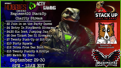 RegimentGG StackUp Charity Stream - Let's Party Like Animals! (I Play with Donors)