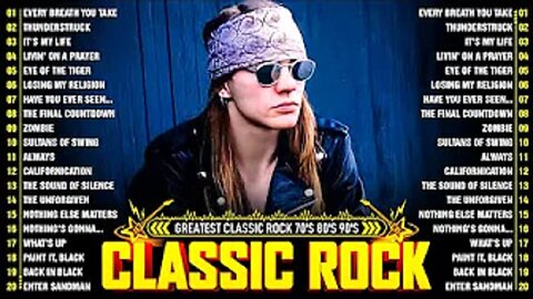 ACDC, Queen, Bon Jovi, Scorpions, Aerosmith, Nirvana, Guns N Roses - Classic Rock Songs 70s 80s 90s