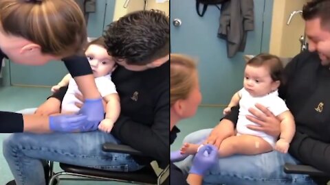 This Baby is so Brave she doesn't cry over Injection