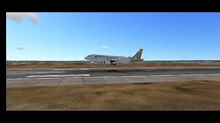 Airbus A320 landing in the half of runway