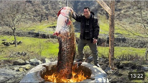 I Caught A Huge Fish and Cooked It In a Bigg Tandoor! fish Day in the Village