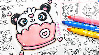 how to Draw Panda Cupcake - handmade drawings by Garbi KW