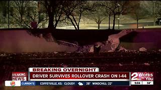 Driver survives rollover crash on I-44 overnight
