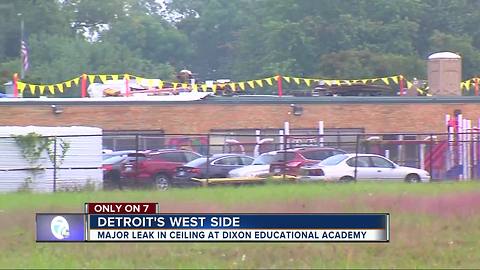 Old roof leads to major leaks inside Detroit's Dixon Educational Learning Academy