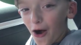 Young Boy's Hilarious Reaction To Drive-Thru Animal Safari Park