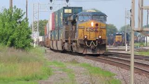 CSX Q008 Intermodal Double-Stack Train from Marion, Ohio July 24, 2021