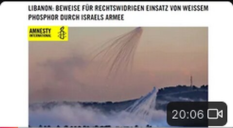 #Kriegsverbrechen Amnesty International bestätigt Einsatz von weißem Phosphor im Südlibanon!