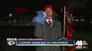 Clearing snow out of Arrowhead