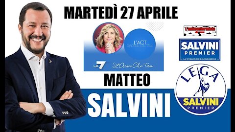 🔴 Matteo Salvini ospite nella trasmissione "L'aria che tira" del (27/04/2021)