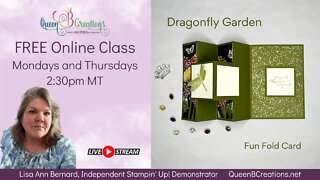 👑 Stampin' Up! Dragonfly Garden W-V Fun Fold Card