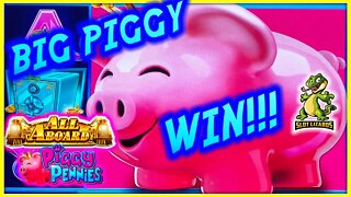 OMG! MEGA KING PIG WIN! All Aboard Piggy Pennies Slot WILD SESSION!