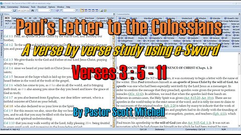 Colossians Verse by Verse 3:5-11, Scott Mitchell
