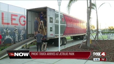 Redsox truck arrives