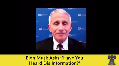 Elon Musk Asks: 'Have You Heard Dis Information?'