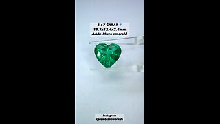 4.67 carat 11 x 12 mm heart shaped vivid dark green AAA loose Colombian emerald May gem