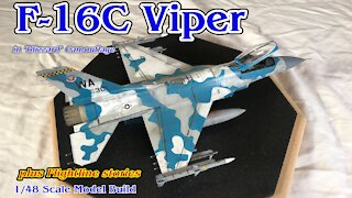 Building the Tamiya 1/48th Scale F-16C Falcon Fighter Jet with “Blizzard” Camouflage