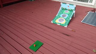 Pootiuo Backyard Golf Cornhole Game with Baffle 🎁Bonus 12 Color Foam Balls