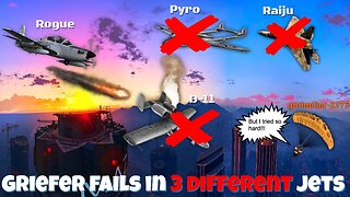 Propeller Plane vs Griefer in 3 Different Jets - GTA Online